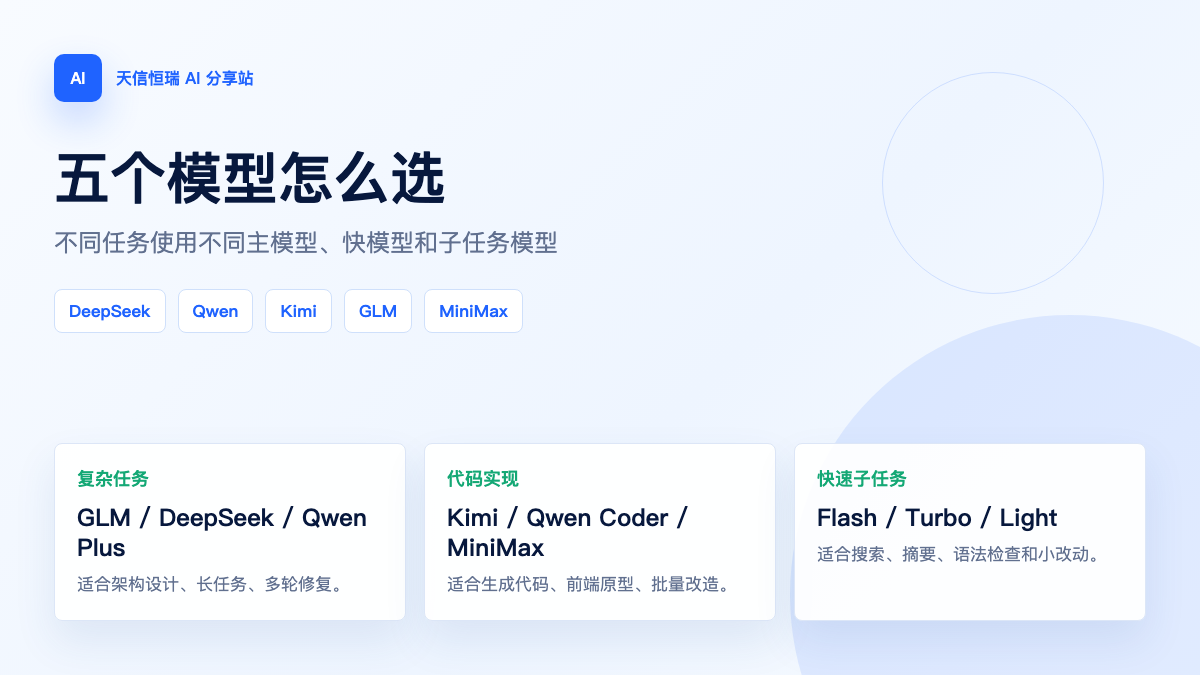 五个模型怎么选